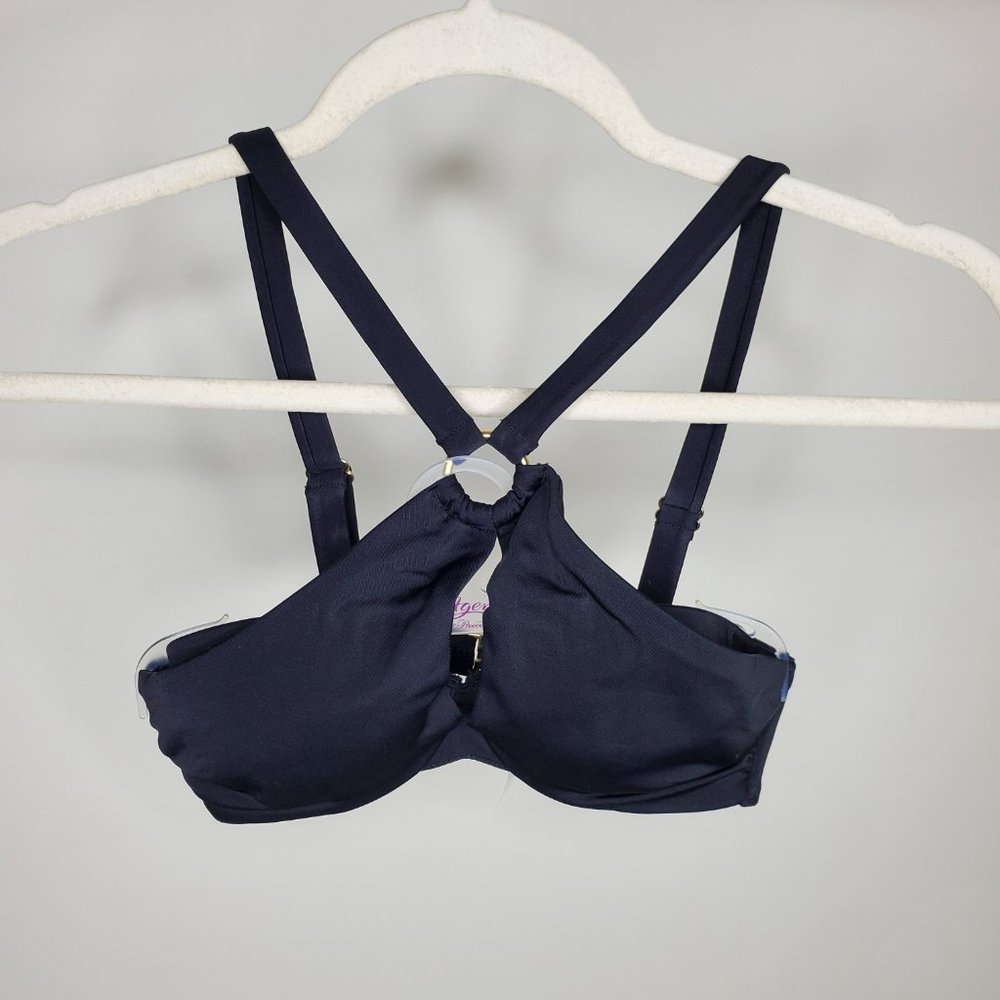 NWT L'Agent by Agent Provocateur Adrina Criss Cross Halter Bikini Top Black - Picture 4 of 8